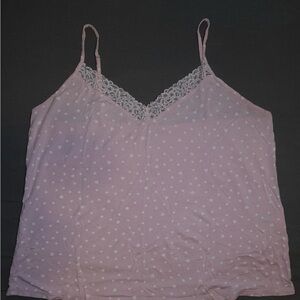 Pink Heart and Polka Dot Patterned Camisole and Pants Pajama Set
